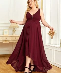 Ever-Pretty US Jeweled Top Asymmetrical Formal Maternity Dress