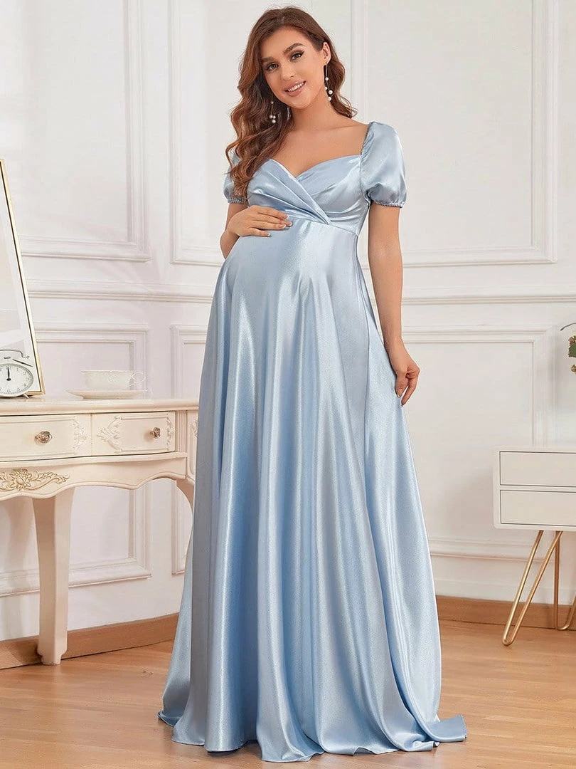 Ever-Pretty US Elegant V-Neck Floor-Length Short Sleeve Bump Friendly Dresses 2 Ever-Pretty US Elegant V-Neck Floor-Length Short Sleeve Bump Friendly Dresses