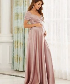 Ever-Pretty US Elegant V-Neck Floor-Length Short Sleeve Bump Friendly Dresses 20 Ever-Pretty US Elegant V-Neck Floor-Length Short Sleeve Bump Friendly Dresses