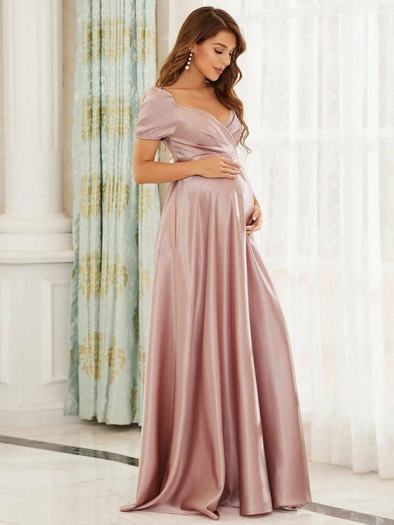 Ever-Pretty US Elegant V-Neck Floor-Length Short Sleeve Bump Friendly Dresses 6 Ever-Pretty US Elegant V-Neck Floor-Length Short Sleeve Bump Friendly Dresses