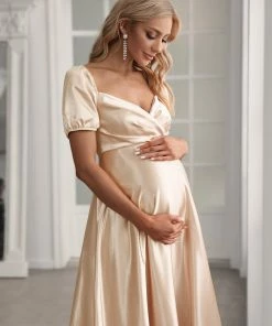 Ever-Pretty US Elegant V-Neck Floor-Length Short Sleeve Bump Friendly Dresses 27 Ever-Pretty US Elegant V-Neck Floor-Length Short Sleeve Bump Friendly Dresses