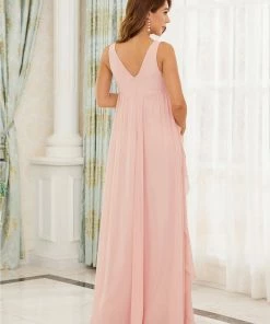 Ever-Pretty US V-Neck Sleeveless Ruffled A-Line Maternity Dress Maternity Dresses