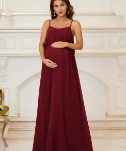 Ever-Pretty US Ruffle Top Spaghetti Strap A-Line Maternity Dress Maternity Dresses