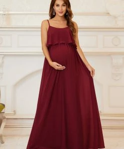 Ever-Pretty US Ruffle Top Spaghetti Strap A-Line Maternity Dress Maternity Dresses