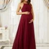 Ever-Pretty US SHOP BY OCCASION Elegant Halter Top Tulle A-Line Maternity Dress