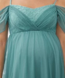 Ever-Pretty US Lace V-Neck Cold Shoulder A-Line Maternity Dress Summer Dresses 2022