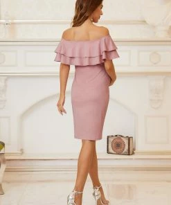 Ever-Pretty US Ruffle Off-Shoulder Bodycon Maternity Dress Maternity Dresses