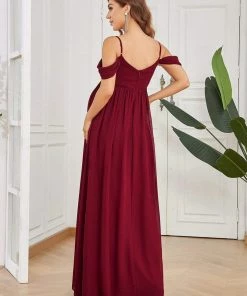 Ever-Pretty US Off-Shoulder Spaghetti Strap A-Line Maternity Dress Maternity Dresses