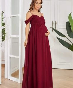Ever-Pretty US Off-Shoulder Spaghetti Strap A-Line Maternity Dress Maternity Dresses