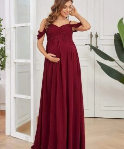 Ever-Pretty US Off-Shoulder Spaghetti Strap A-Line Maternity Dress Maternity Dresses