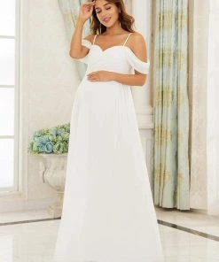 Ever-Pretty US Off-Shoulder Spaghetti Strap A-Line Maternity Dress Maternity Dresses