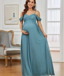 Ever-Pretty US Off-Shoulder Spaghetti Strap A-Line Maternity Dress Maternity Dresses