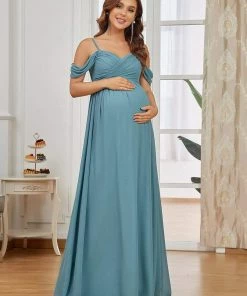 Ever-Pretty US Off-Shoulder Spaghetti Strap A-Line Maternity Dress Maternity Dresses