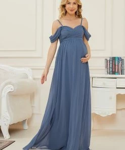 Ever-Pretty US Off-Shoulder Spaghetti Strap A-Line Maternity Dress Maternity Dresses