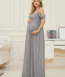 Ever-Pretty US Off-Shoulder Spaghetti Strap A-Line Maternity Dress Maternity Dresses