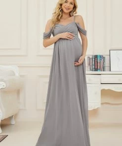 Ever-Pretty US Off-Shoulder Spaghetti Strap A-Line Maternity Dress Maternity Dresses
