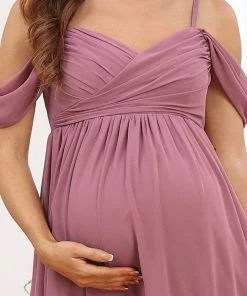 Ever-Pretty US Off-Shoulder Spaghetti Strap A-Line Maternity Dress Maternity Dresses