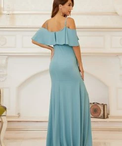 Ever-Pretty US Spaghetti Strap Ruffled Top Cold Shoulder Maternity Dress SHOP BY OCCASION