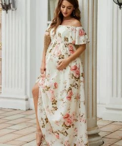 Ever-Pretty US SHOP BY OCCASION Ruffled Off-Shoulder A-Line Maternity Dress