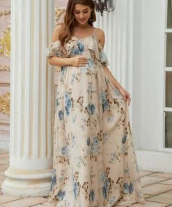 Ever-Pretty US Cold Shoulder A-Line Maternity Dress Maternity Dresses