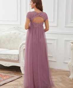 Ever-Pretty US Maternity Dresses Elegant V-neck A-Line Floor-Length Bump Friendly Dresses