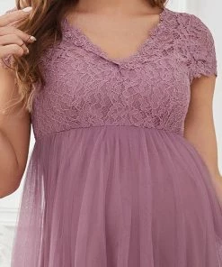 Ever-Pretty US Maternity Dresses Elegant V-neck A-Line Floor-Length Bump Friendly Dresses