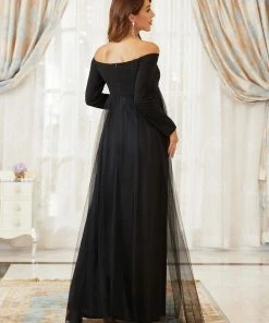Ever-Pretty US Elegant Off Shoulder Long Sleeve Maternity Dress