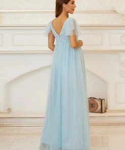 Ever-Pretty US SHOP BY OCCASION Sequin Floor-Length A-Line Bridesmaid Maternity Dress