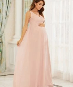 Ever-Pretty US V-Neck Lace Floor-Length A-Line Maternity Dress