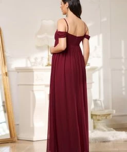 Ever-Pretty US Maternity Dresses Cold-Shoulder Spaghetti Strap V-Neck A-Line Maternity Dress