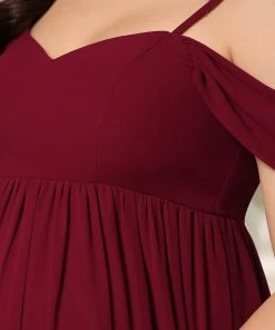 Ever-Pretty US Maternity Dresses Cold-Shoulder Spaghetti Strap V-Neck A-Line Maternity Dress