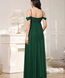 Ever-Pretty US Maternity Dresses Cold-Shoulder Spaghetti Strap V-Neck A-Line Maternity Dress