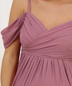 Ever-Pretty US Maternity Dresses Cold-Shoulder Spaghetti Strap V-Neck A-Line Maternity Dress