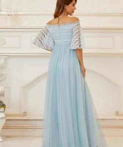 Ever-Pretty US Elegant Cold Shoulder Floor Length Maternity Dress