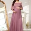 Ever-Pretty US Elegant Cold Shoulder Floor Length Maternity Dress