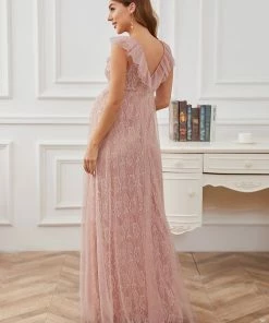 Ever-Pretty US Floor Length Vintage Lace Ruffle Sleeve Maternity Dress SHOP BY OCCASION