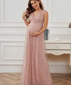 Ever-Pretty US Floor Length Vintage Lace Ruffle Sleeve Maternity Dress SHOP BY OCCASION