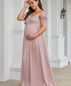 Ever-Pretty US Plus Size Cold Shoulder V-Neck Column Maternity Dress 8 Ever-Pretty US Plus Size Cold Shoulder V-Neck Column Maternity Dress