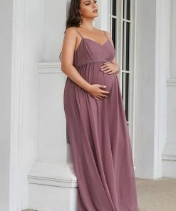 Ever-Pretty US SHOP BY OCCASION Plus Size Soft Long Open Back Formal Maternity Dress