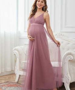 Ever-Pretty US Ruched Spaghetti Strap V-Neck A-Line Maternity Dress SHOP BY OCCASION