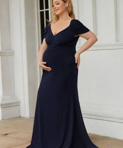 Ever-Pretty US Plus Size Sweetheart Capped Sleeve Pleated Maternity Dress 8 Ever-Pretty US Plus Size Sweetheart Capped Sleeve Pleated Maternity Dress