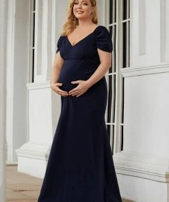 Ever-Pretty US Plus Size Sweetheart Capped Sleeve Pleated Maternity Dress 9 Ever-Pretty US Plus Size Sweetheart Capped Sleeve Pleated Maternity Dress