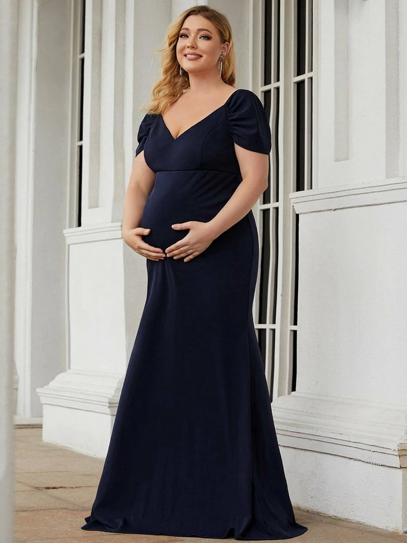 Ever-Pretty US Plus Size Sweetheart Capped Sleeve Pleated Maternity Dress 5 Ever-Pretty US Plus Size Sweetheart Capped Sleeve Pleated Maternity Dress