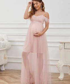 Ever-Pretty US Feather Trim Cold Shoulder Double Skirt Maternity Dress 9 Ever-Pretty US Feather Trim Cold Shoulder Double Skirt Maternity Dress