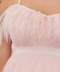 Ever-Pretty US Feather Trim Cold Shoulder Double Skirt Maternity Dress 7 Ever-Pretty US Feather Trim Cold Shoulder Double Skirt Maternity Dress