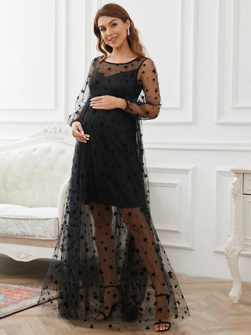 Ever-Pretty US V-Neck Tulle Double Skirt Floor-Length Maternity Dress Maternity Dresses 4 Ever-Pretty US V-Neck Tulle Double Skirt Floor-Length Maternity Dress Maternity Dresses
