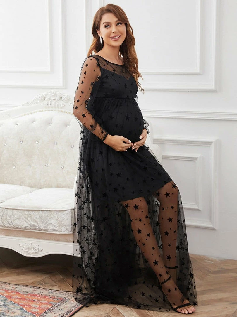 Ever-Pretty US V-Neck Tulle Double Skirt Floor-Length Maternity Dress Maternity Dresses 5 Ever-Pretty US V-Neck Tulle Double Skirt Floor-Length Maternity Dress Maternity Dresses