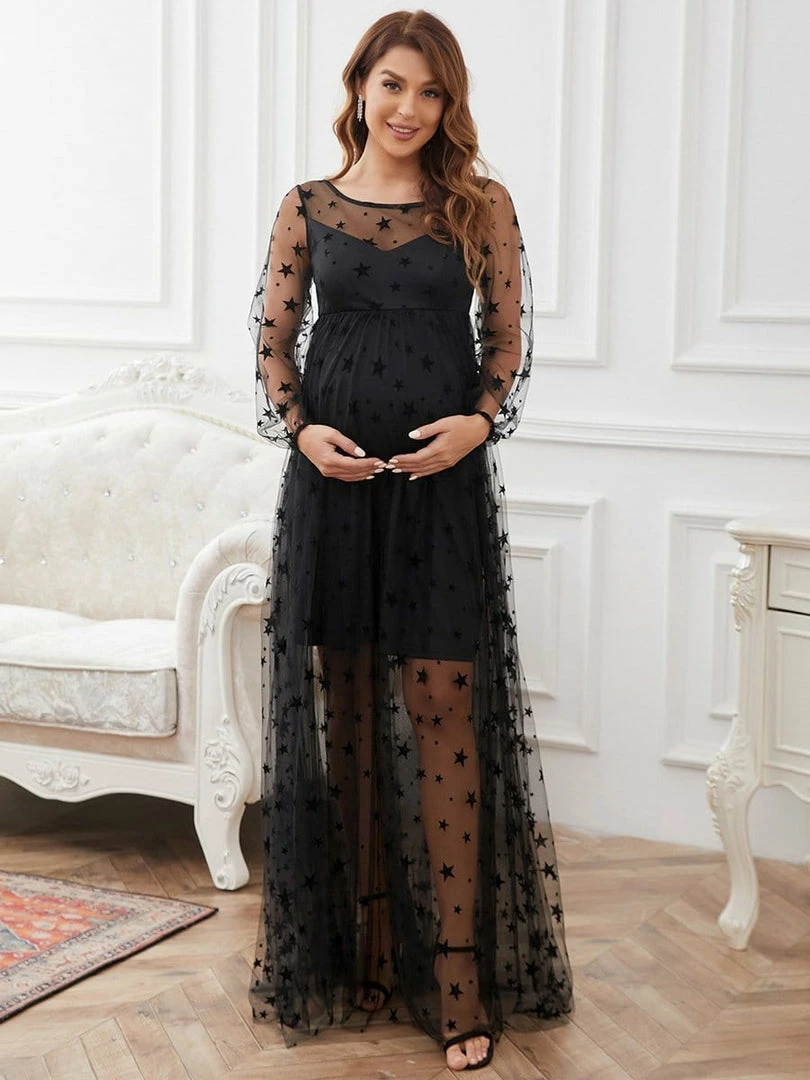 Ever-Pretty US V-Neck Tulle Double Skirt Floor-Length Maternity Dress Maternity Dresses 3 Ever-Pretty US V-Neck Tulle Double Skirt Floor-Length Maternity Dress Maternity Dresses