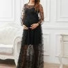 Ever-Pretty US V-Neck Tulle Double Skirt Floor-Length Maternity Dress Maternity Dresses