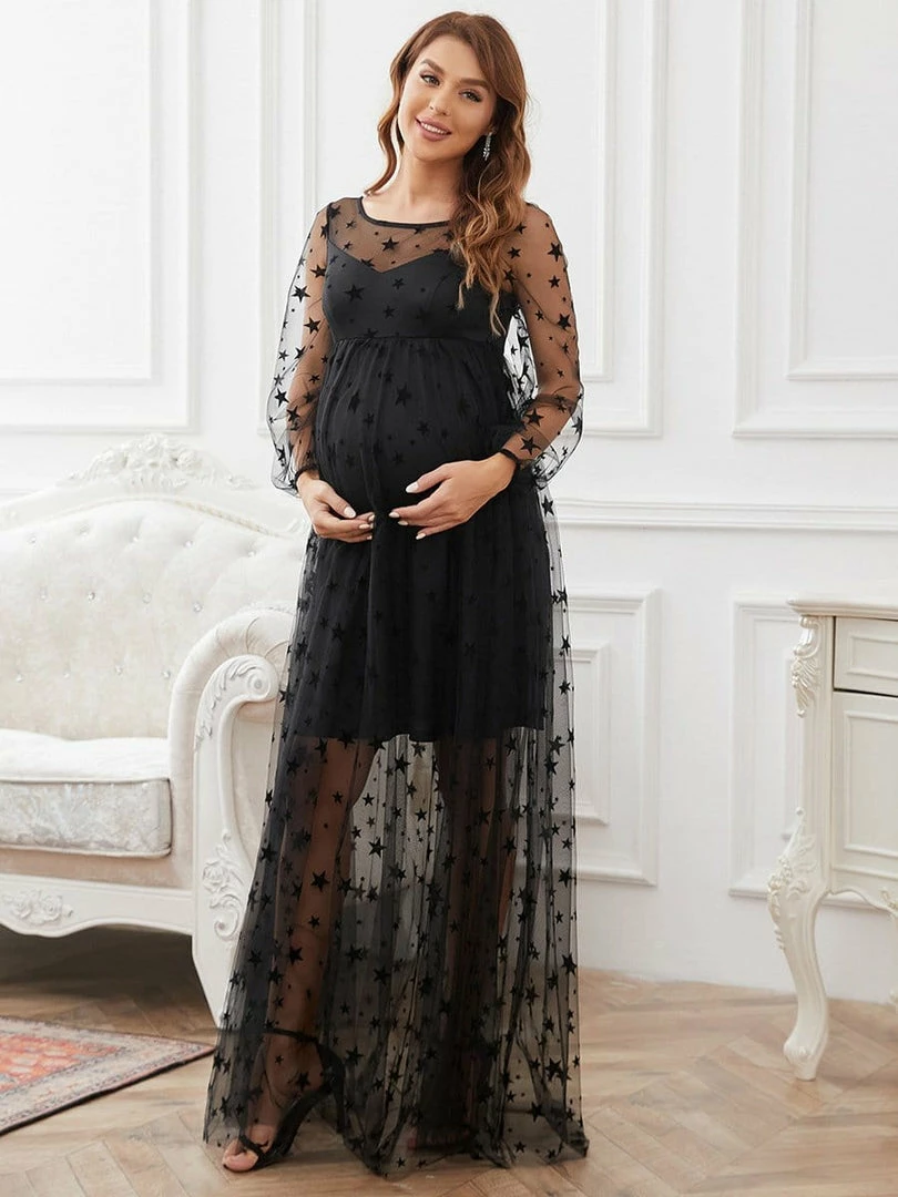 Ever-Pretty US V-Neck Tulle Double Skirt Floor-Length Maternity Dress Maternity Dresses 1 Ever-Pretty US V-Neck Tulle Double Skirt Floor-Length Maternity Dress Maternity Dresses